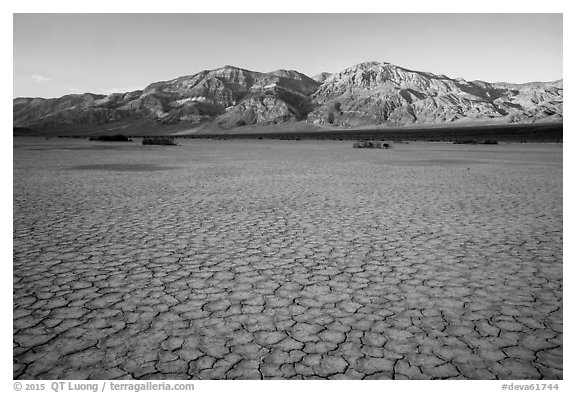 Mud playa, Panamint Valley. Death Valley National Park (black and white)