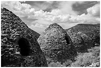 Wildrose Charcoal Kilns and clouds. Death Valley National Park ( black and white)
