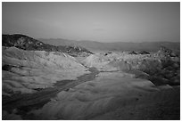 Blue hour, Zabriskie Point. Death Valley National Park ( black and white)