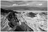 Manly Beacon and salt pan. Death Valley National Park ( black and white)