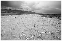 Salt evaporation ridges. Death Valley National Park ( black and white)