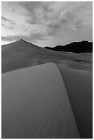 Ibex dunes field at dusk. Death Valley National Park ( black and white)
