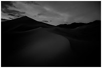 Ibex Sand Dunes at night. Death Valley National Park ( black and white)