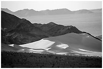 Ibex Dunes, mountains and valleys. Death Valley National Park ( black and white)