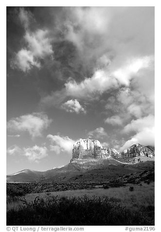 El Capitan and clouds. Guadalupe Mountains National Park, Texas, USA.