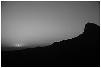 El Capitan, May 20 2012 solar eclipse. Guadalupe Mountains National Park, Texas, USA. (black and white)