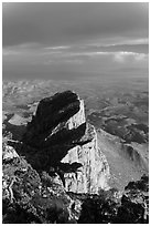 El Capitan backside seen from Guadalupe Peak. Guadalupe Mountains National Park, Texas, USA. (black and white)