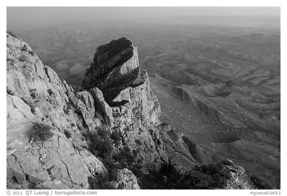 El Capitan from Guadalupe Peak at dusk. Guadalupe Mountains National Park, Texas, USA.