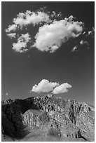 Clouds above Hunter Peak. Guadalupe Mountains National Park ( black and white)