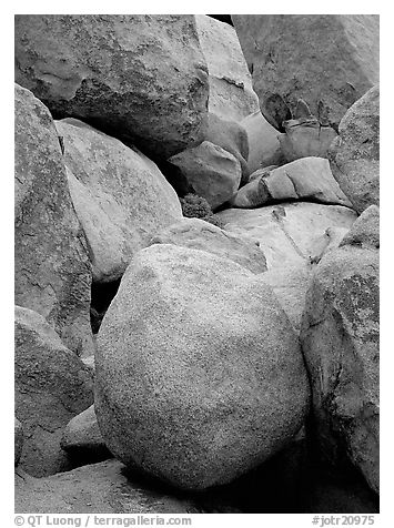 Boulders close-up, Hidden Valley. Joshua Tree  National Park (black and white)