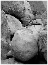 Boulders close-up, Hidden Valley. Joshua Tree National Park ( black and white)