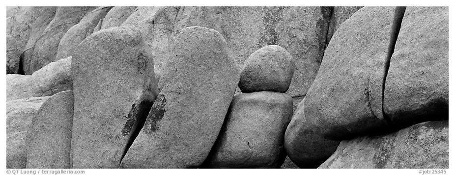Stacked boulders. Joshua Tree National Park (black and white)