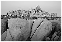 Boulders at dusk, Jumbo Rocks. Joshua Tree National Park ( black and white)