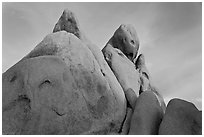 Granite boulders at sunrise. Joshua Tree National Park ( black and white)
