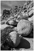 Jumble of rocks, Hidden Valley. Joshua Tree National Park ( black and white)