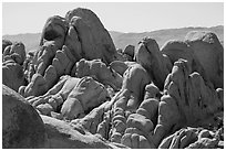 Granite boulders, White Tank. Joshua Tree National Park ( black and white)