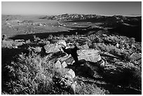 Pleasant Valley from Ryan Mountain. Joshua Tree National Park ( black and white)