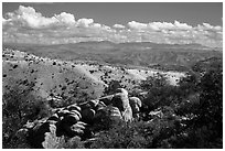 Boulders, Rincon Mountains foothills. Saguaro National Park ( black and white)