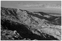Ricon Mountain ridges. Saguaro National Park ( black and white)