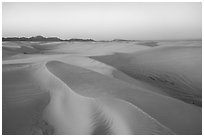Gypsum sand dunes at sunset. White Sands National Park ( black and white)