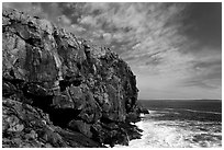 Tall granite headland. Acadia National Park, Maine, USA. (black and white)