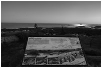 Islands Galore interpretive sign, Cadillac Mountain. Acadia National Park ( black and white)