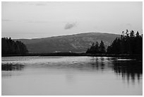 Mount Cadillac at sunrise from Schoodic Peninsula. Acadia National Park ( black and white)