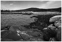 Schoodic Head from Little Moose Island. Acadia National Park ( black and white)