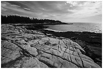 Granite slabs, Little Moose Island. Acadia National Park ( black and white)