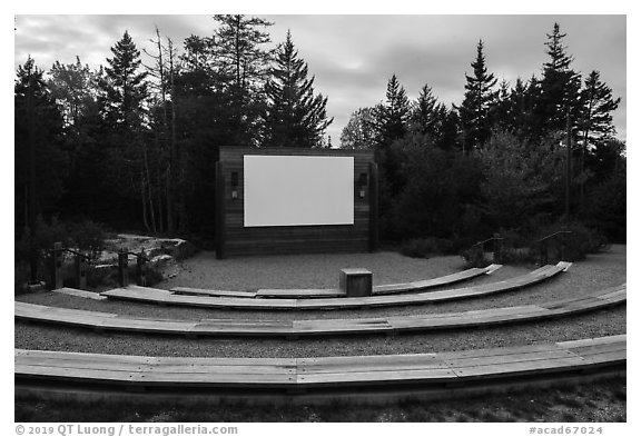 Amphitheater, Schoodic Woods Campground. Acadia National Park (black and white)