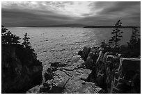 Cadillac Mountain from Ravens Nest. Acadia National Park ( black and white)