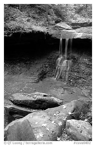 Blue Hen Falls in autumn. Cuyahoga Valley National Park (black and white)
