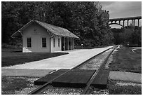 Brecksville Station and bridge. Cuyahoga Valley National Park ( black and white)
