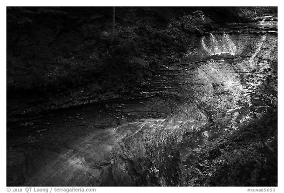 Bridal Veil Falls with low flow, Bedford Reservation. Cuyahoga Valley National Park (black and white)