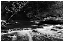 Tinkers Creek cascade, low flow, Bedford Reservation. Cuyahoga Valley National Park ( black and white)