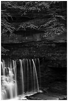 Water curtain and cliff, Great Falls, Bedford Reservation. Cuyahoga Valley National Park ( black and white)