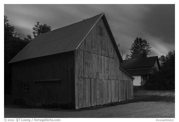 Red barn at dusk. Cuyahoga Valley National Park (black and white)