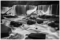Great Falls, high flow, Bedford Reservation. Cuyahoga Valley National Park ( black and white)