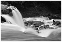 Great Falls of Tinkers Creek from the brink, Bedford Reservation. Cuyahoga Valley National Park ( black and white)