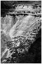 Bridal Veil Falls flowing over shale, Bedford Reservation. Cuyahoga Valley National Park ( black and white)
