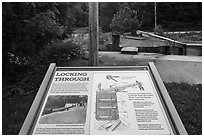 Lock interpretive sign. Cuyahoga Valley National Park ( black and white)