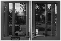 Window reflexion, Boston Store Visitor Center. Cuyahoga Valley National Park ( black and white)