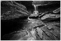 Blue Hen Falls from the bottom. Cuyahoga Valley National Park ( black and white)