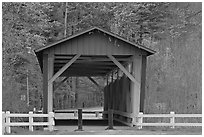 Everett Road covered bridge. Cuyahoga Valley National Park, Ohio, USA. (black and white)