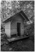 Laundry shack over stream, Caldwell House, Cataloochee, North Carolina. Great Smoky Mountains National Park ( black and white)