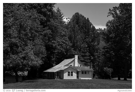 Palmer House, Little Cataloochee, North Carolina. Great Smoky Mountains National Park (black and white)
