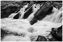 The Sinks waterfall of the Little River, Tennessee. Great Smoky Mountains National Park ( black and white)