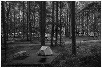Elkmont Campground, Tennessee. Great Smoky Mountains National Park ( black and white)