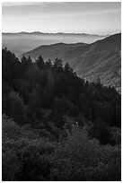 Ridges from Newfound Gap in summer, North Carolina. Great Smoky Mountains National Park ( black and white)