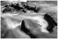 Rocks in river, Greenbrier, Tennessee. Great Smoky Mountains National Park ( black and white)